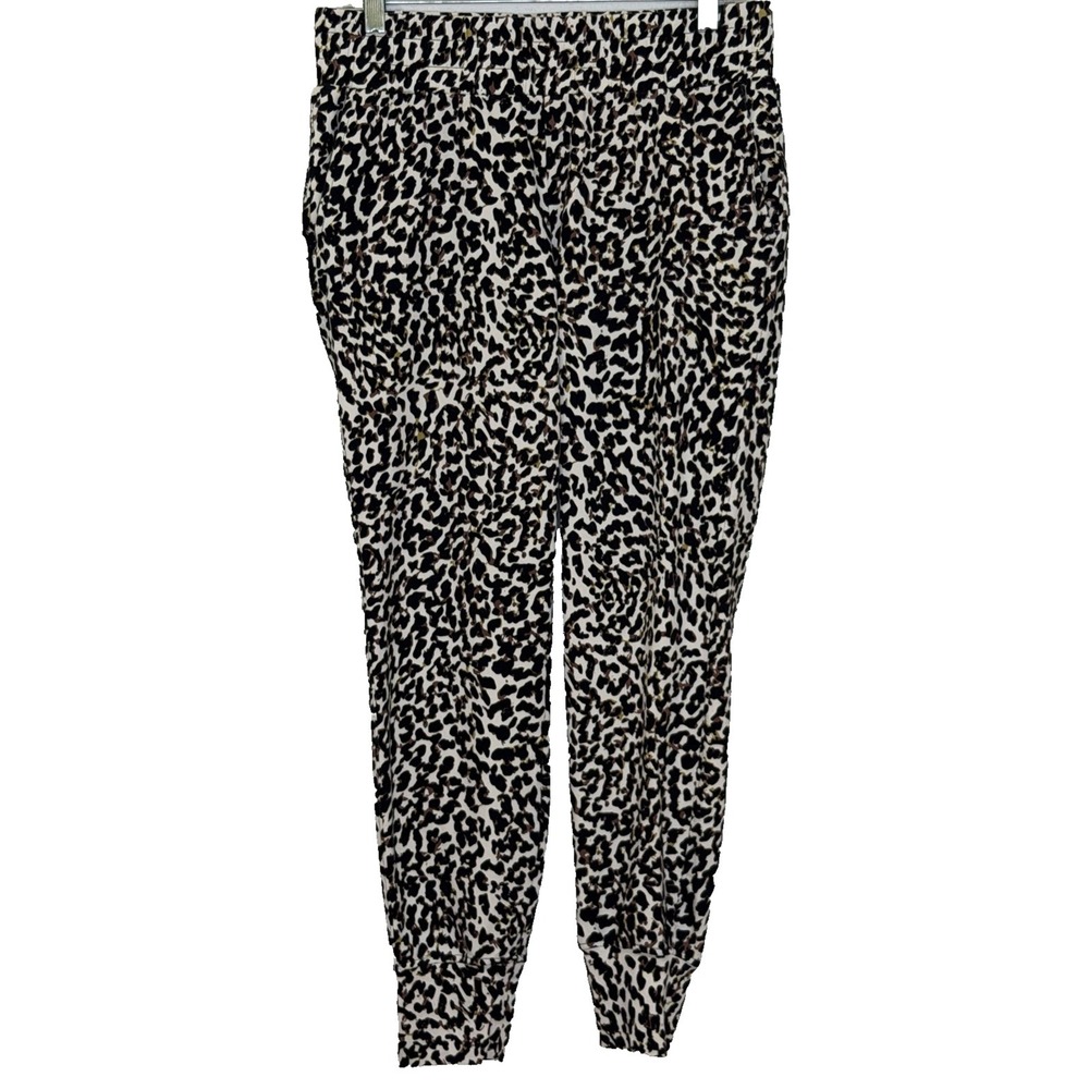 Cabi Pivot Spotted Joggers Womens Size Small Leopard Print Elastic Waist Pull On